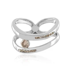 I2 Champagner-Diamant-Silberring (de Melo)