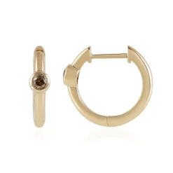 I1 Schokoladen-Brillant-Goldohrringe