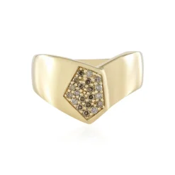 I2 Schokoladen-Brillant-Silberring