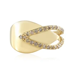 I2 Schokoladen-Brillant-Silberring