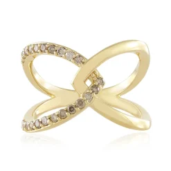 I2 Schokoladen-Brillant-Silberring