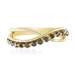 I3 Schokoladen-Brillant-Silberring