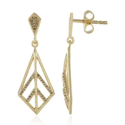 I3 Schokoladen-Diamant-Silberohrringe