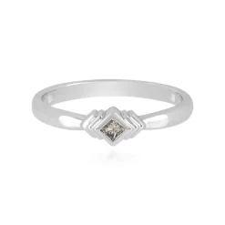 I2 Schokoladen-Diamant-Silberring