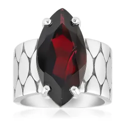 Indischer Granat-Silberring