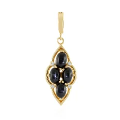 Indischer Stern-Diopsid-Silberanhänger