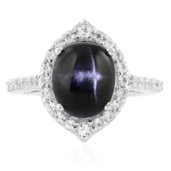 Indischer Stern-Diopsid-Silberring