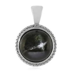 Indischer Stern-Diopsid-Silberanhänger