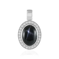 Indischer Stern-Diopsid-Silberanhänger