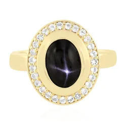 Indischer Stern-Diopsid-Silberring