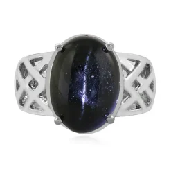 Indischer Stern-Diopsid-Silberring