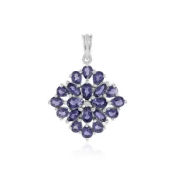 Iolith-Silberanhänger