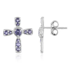 Iolith-Silberohrringe