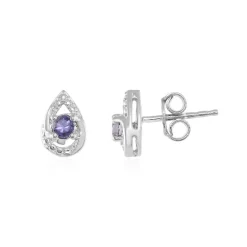 Iolith-Silberohrringe