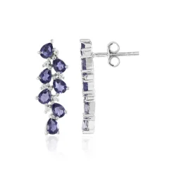 Iolith-Silberohrringe