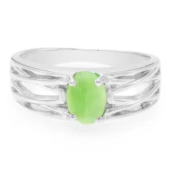 Kaiserlicher Chrysopras-Herren-Silberring