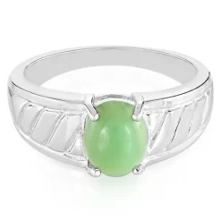 Kaiserlicher Chrysopras-Herren-Silberring