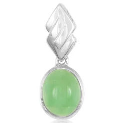 Kaiserlicher Chrysopras-Silberanhänger