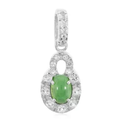 Kaiserlicher Chrysopras-Silberanhänger