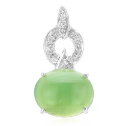 Kaiserlicher Chrysopras-Silberanhänger