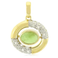 Kaiserlicher Chrysopras-Silberanhänger