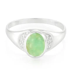 Kaiserlicher Chrysopras-Silberring