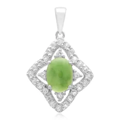 Kaiserlicher Chrysopras-Silberanhänger