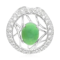 Kaiserlicher Chrysopras-Silberanhänger