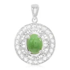 Kaiserlicher Chrysopras-Silberanhänger