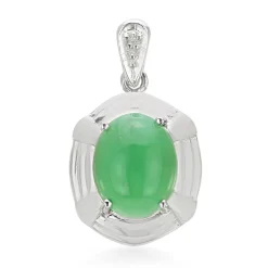 Kaiserlicher Chrysopras-Silberanhänger