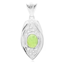 Kaiserlicher Chrysopras-Silberanhänger