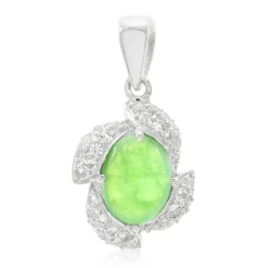 Kaiserlicher Chrysopras-Silberanhänger