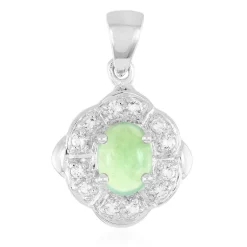 Kaiserlicher Chrysopras-Silberanhänger