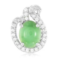 Kaiserlicher Chrysopras-Silberanhänger