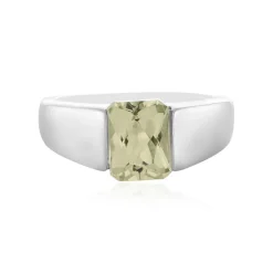 Kanariengelber Kunzit-Silberring