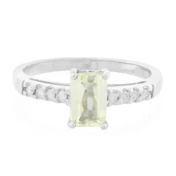 Kanariengelber Kunzit-Silberring