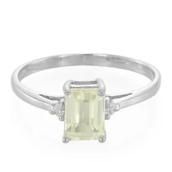 Kanariengelber Kunzit-Silberring