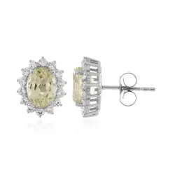 Kanariengelber Kunzit-Silberohrringe