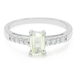 Kanariengelber Kunzit-Silberring