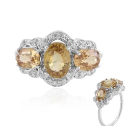 Kanariengelber Zirkon-Silberring