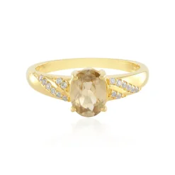 Kanariengelber Zirkon-Silberring