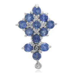 Kanchanaburi-Saphir-Silberanhänger