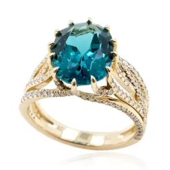 Karibikblauer Apatit-Goldring (de Melo)