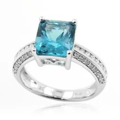 Karibikblauer Apatit-Goldring (de Melo)