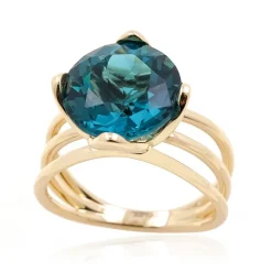 Karibikblauer Apatit-Goldring (de Melo)