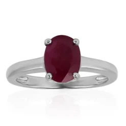 Kenianischer Rubin-Silberring