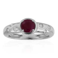 Kenianischer Rubin-Silberring