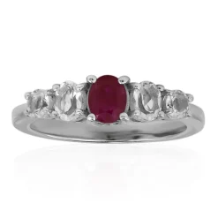 Kenianischer Rubin-Silberring