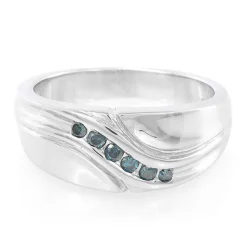 Königsblauer Diamant-Silberring