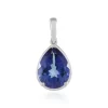 Kobaltblauer Topas-Silberanhänger